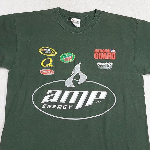 Y2K Dale Earnhardt Jr Amp Energy Green Double-sided Graphic T-Shirt Men’s Large - Picture 2 of 7